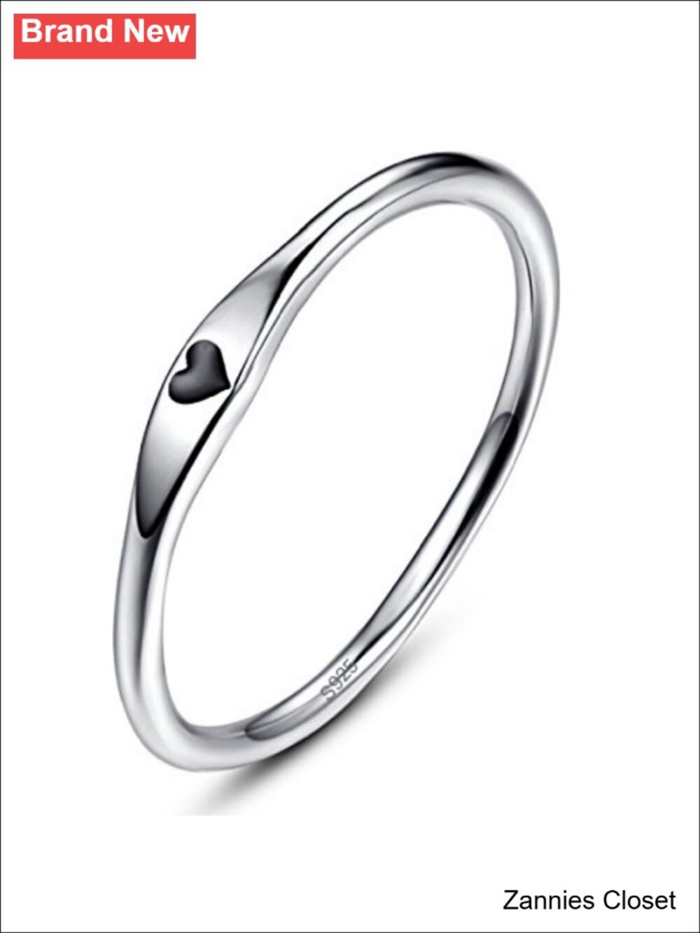💍AVECON 925 Sterling Silver Thin Carve Heart Ring Love Band